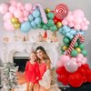 Christmas Balloon Garland Arch Kit, 140Pcs Christmas Balloons with Cane Candy Foil Balloons for Christmas Party Decorations Xmas New Year Birthday Party Supplies