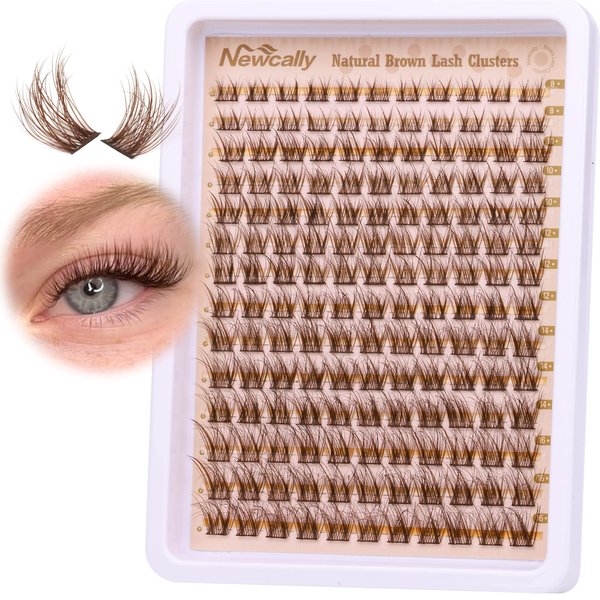 Brown Lash Clusters Natural Wispy Eyelash Clusters DIY Lash Extension C Curl Brown Eyelash Cluster Individuals Faux Mink Lashes Eyelash Extension by Newcally