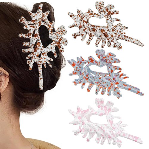 3 PACK Metal Hair Claw Clips for Women, Metal Conch Hair Claw Clips, Ripple Shell Claw Hair Clips, Hair Styling Accessories with Strong Hold Barrette Clips for Thick and Thin Hair