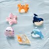 6PCS Sea Animals Small Hair Claw Clips for Women Girls Mini Ocean Hair Clip Beach Hair Accessories with Sturdy Grip Keep Hairstyle for Thick or Thin Hair