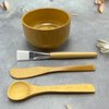 HLYYCC Face Mask Mixing Bowl Set Bamboo,4 Pack Diy Facial Tools For Skin Care,Facemask Mixing Tool Kit With Facial Mask Bowl,Spatula,Spoon,Brush Applicator,Facial Esthetician Supplies (10.14oz)