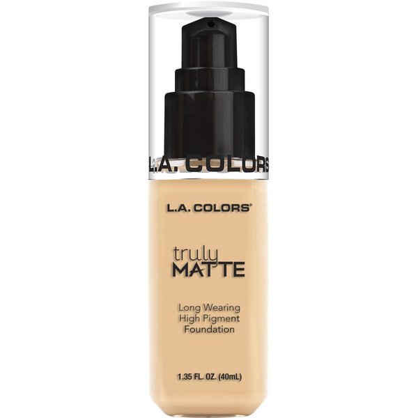 L.A. COLORS Truly Matte Foundation, Porcelain, 1.35 Fl. Oz.