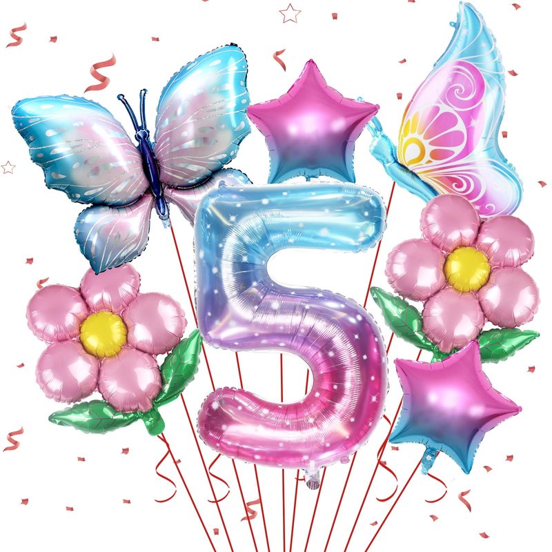 Butterfly Balloon 5th Birthday Decorations,Butterfly Balloons Colorful ...
