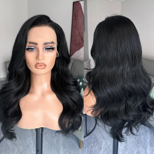 BLL Synthetic Lace Front Wig, Body Wave Glueless Wig 13x6 HD Lace Front Wigs For Black Women Pre Plucked Natural Hairline Black Wig