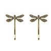 ZHOUMEIWENSP 1pair Vintage Silver Dragonfly Hairpin Simple Hairpin Bridal Hairpin (Gold)