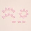 Lifextol French Tip Press on Nails Short Fake Nails Square Stick on Nails Press ons with Adhesive Tabs,24pc Pink Press on Nails French Nails Press on