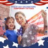 4th of July Independence Day Tattoo Sticker American Flag USA Temporary Tattoos Waterproof Face Body Arm Patriotic Memorial Day Tattoos for Child Adult Party Decor (10 Sheets, 68 * 120mm/2.68/4.73in)
