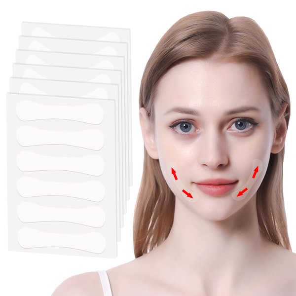 Yullmu Face Lift Tape Invisible 60Pcs Face Lifting Face Lift Tape Invisible Tape Instant Makeup Face Lift Tools Face Tape Instantly Lifts Sagging Skin Around The Face