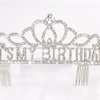 ACO-UINT Silver Birthday Crown for Women, Happy Birthday Headband It's My Birthday Crown, Birthday Girl Crown Birthday Queen Tiara Birthday Decorations Birthday Gifts