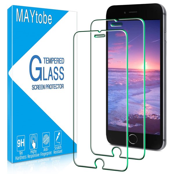 MAYtobe [2 Pack] Designed For iPhone SE 2020, iPhone 8, 7, 6s, 6 Screen Protector Temperer Glass, Case Friendly, Bubble Free, Easy to Install