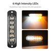 EEEKit 10 Pack LED Emergency Strobe Lights, Amber White 6 LED Strobe Warning Emergency Flashing Light Caution Construction Hazard Light Bar for Car Truck Van Off-road Vehicle ATV SUV Surface Mount