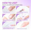 Salon Gel Nail Polish Glue Kit: Gelike EC 6 IN 1 Nail Glue and Top Coat Gel, Summer Jelly Color Polish of 5 for Wedding and Daily Events Nailart Design…