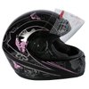 TCT-MOTORPARTS Full Face Helmet DOT Adult Pink Black Butterfly Motorcycle Motocross Flip Up Helmet for Women Men (Medium)
