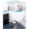 Flat Plug Power Strip, 6 Ft Ultra Thin Flat Extension Cord, 3 Outlets 3 USB Ports(2 USB C) Multi Plug Outlet Extender with No Surge Protector for Cruise Ship, Travel, Dorm Room Essentials