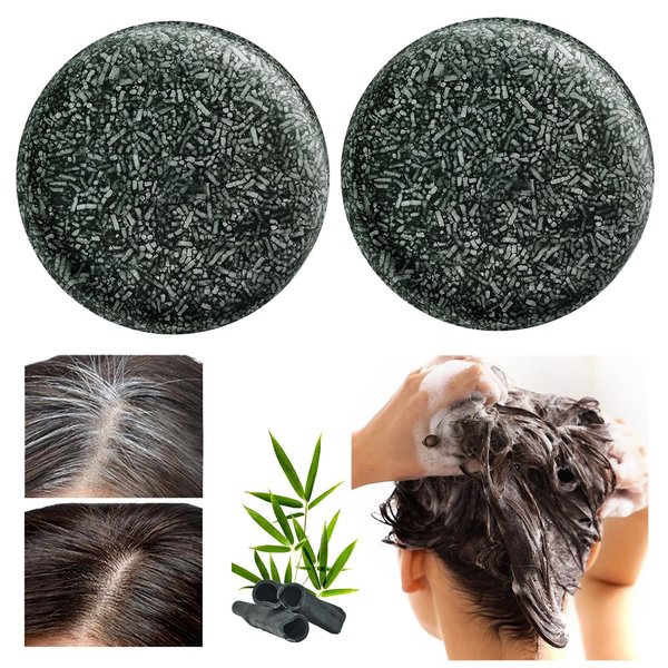 Aitiuchi 2PCS Grey Hair Coverage Shampoo Soap,Bar Soap for Gray Hair,Natural Darkening bar shampoo for Moisturizing, Mane Gray Reverse Bar for Unisex Shampoo Soap