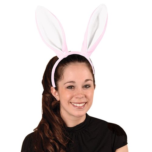 Beistle Soft-Touch Bunny Ears Pink & White
