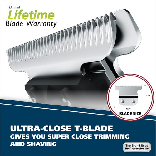 Wahl Aqua Blade Rechargeable Wet/Dry Lithium-Ion Deluxe Beard Trimmer for Men - Interchangeable Heads for Detailing, Hair, Mustache and Body Grooming - Model 9899-100