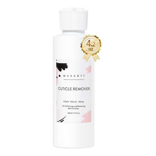 Makartt Cuticle Remover Liquid, 4.2 Fl.OZ Cuticle Softener, Professional Instant Cuticle Remover, Salon Quality Nail Care Cuticle Dissolver for Dry Cuticles Manicure and Pedicure Supplies