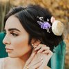 AW BRIDAL Flower Hair Pins for Wedding Bridal Hair Accessories Hair Piece for Women Rhinestone Hair Pin Hair Clips for Brides Bridesmaid (Silver)