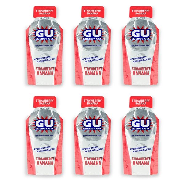 GU Energy Gel - Strawberry Banana (6 x 1.1oz Packs)