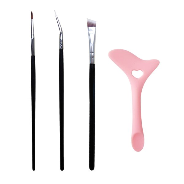DogieLyn Slanted Ultra Thin Winged Eyeliner Brush Silicone Eye Liner Stencils Makeup Aid,Angled Eyeliner Brush Slanted-Small Thin Winged Liner Eyeshadow Eyebrow Tool (pink-3)