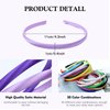 Cinaci 30 Pieces Candy Color Width 1cm/0.4" Thin Plastic Headbands Satin Covered Blank Plain DIY Craft Headbands for Women Girls Teens Kids