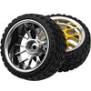 4Pack HIRCQOO 12mm Hex Plastic Wheel Rims & 2.59" Rubber Tires Set w/Foam Compatible with Traxxas Kyosho HPI Tamiya TT-01 TT-02 Sakura HSP 1/10 RC On-Road Touring Car (Yellow)
