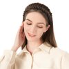 BOBIYA Wide Chunky Plaited Braided Headband Hair Band Synthetic Braid Hairpieces with Teeth Piano Two Tone Colors Accessories for Women Girl (W-Claybank)