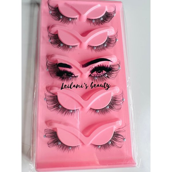 False Eyelashes, 5 Pairs, Wispy Long Curls, Faux Mink Look, Reusable