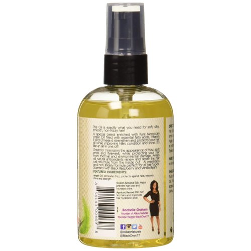 Alikay Naturals Glazed Argan Oil Silkener Natural Argan Oil, Sweet Almond Oil 4 Ounce