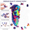 Australian Shepherd Dogs Wooden Puzzle 500pcs Stained Colorful Art Painting Wooden Puzzle for Kids Adults, Birthday Mother's Father's Day Christmas for Dad Mom Son Daughter(14.9 * 17.1in)