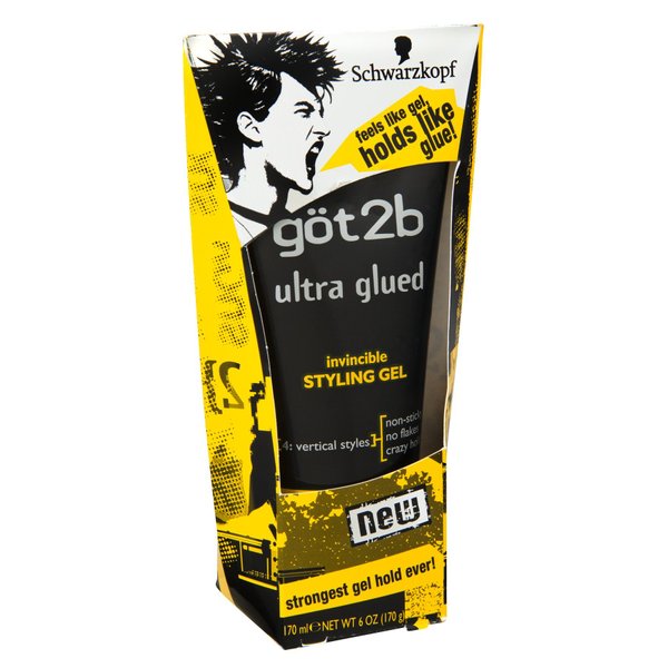 Schwarzkopf Got2b Ultra Glued 4 Vertical Styles Invincible Styling Gel 6 OZ (Pack of 12)
