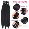 Pre Stretched Braiding Hair 36inch 6 Packs Synthetic Braiding Hair 1B Black Braiding Hair Pre Stretched Soft Yaki Braiding Hair For Braids Long Braiding Hair Extensions(1B,6Packs,36inch)