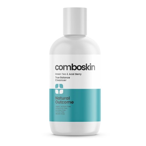 natural outcome Combination Skin True Balance Facial Cleanser Green Tea & Acai Berry | Face Wash and Cleansing Gel for Men & Women | Cruelty Free | 8 oz