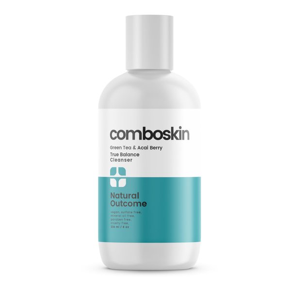 natural outcome Combination Skin True Balance Facial Cleanser Green Tea & Acai Berry | Face Wash and Cleansing Gel for Men & Women | Cruelty Free | 8 oz