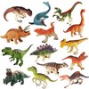 14 Pcs Figures Toys Realistic Mini Dinosaurs Animal Figurines, Plastic Learning Educational Playset Animal Themed Party Supplies Cake Topper Ornaments for Easter Egg Birthday Christmas