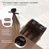Sunny Ombre Clip in Hair Extensions Real Human Hair Dark Root Hair Extensions Real Human Hair Clip ins Dark Brown to Light Brown Balayage Ash Brown Clip in Extensions Ombre Hair Extensions 120g 16in