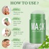 FAIRYTALESPACE 2 Pack Green Clay Mask, Green Tea Cleansing Stick Mask, Blackhead Removal, Deep Pore Cleansing, Moisturizing, Skin Tightening for All Skin Types Men and Women