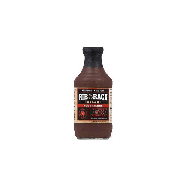 Rib Rack Hot Cayenne BBQ Sauce, 19 Ounce (Pack of 6)