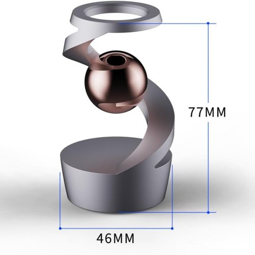 Hobaca Fidget Toy for Adults, Desktop Levitating Gyro, Gravity Defying Kinetic Desk Toy, Balance Metal Desk Toys for Adults, Party Favors Stress Relief(Gray-Rose Gold Ball)