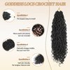 18 INCH Black Faux Locs Crochet Hair - 8-Pack Goddess Locs Crochet Hair Soft Boho Crochet Synthetic Braided Hair Extensions Crochet Hair for Black Women (Black#)