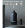 Essential Oil Diffuser,Handcrafted Ceramic Diffuser for Home,Ultrasonic Cool Mist Air Diffuser, 9 Colors Night Light with Timer (Black)