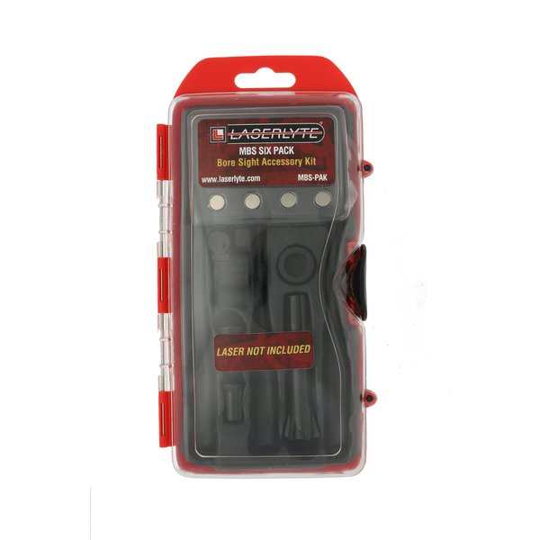 LaserLyte MBS-PAK Universal Laser Bore Sight Accessory Kit with Bubble Level, Daylight Target, Shotgun Adapters, Extra Batteries and Carrying Case Black 8" x 5.5" x 1.75"