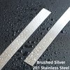 Trimold Wall Trim Molding, Peel and Stick Stainless Steel, Flexible Self-Adhesive Metal Trim for Mirror Frame, Fireplace and Microwave Gap Filler, Brushed Silver