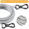 Tresbro 15FT Reflective Dog Tie Out Cable for Dogs Up to 250 Pounds, Steel Wire Dog Leash Cable with Stainless Rotatable Buckle, Lightweight and Durable, Dog Chains Outside for Outdoor,Yard,Camping