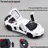 White Lambo Aventador Toy Car Model Pull Back Vehicles Diecast with Light & Sound