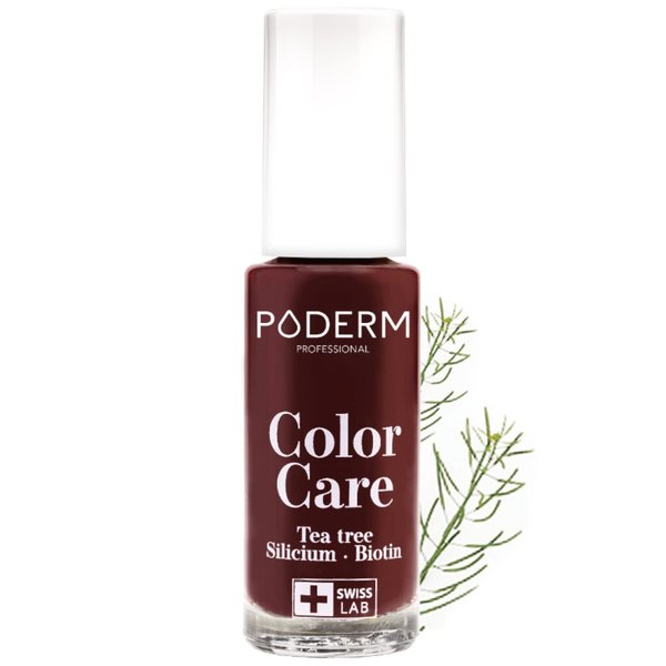 PODERM - nail Polish – Enriched with Tea Tree – Improves nail appearance – Ingredients Natural/Vegan - foot/hand - Swiss Made (Black-Red)