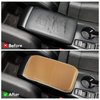 Amiss Car Center Console Pad, Universal Waterproof Car Armrest Seat Box Cover, Car Interior Accessories, Carbon Fiber PU Leather Auto Armrest Cover Protector for Most Vehicle, SUV, Truck, Car (Gold)