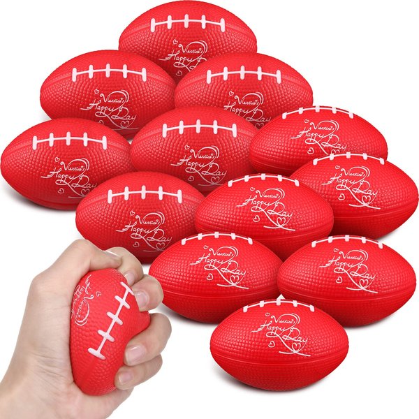 Zhanmai 12 Pack Mini Foam Football Sports Stress Ball Bulk for Kids 3.5 x 2.3 Inches Party Favor Supplies Decorations Small Soft Football Stress Relief Toy for School Carnival Reward
