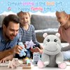 HyDren 5 Pieces Hippo Plush Toys Set Mom Hippo Stuffed Animals with 4 Small Hippo Plushies in Her Tummy Soft Cute Birthday Gifts Operation Christmas Bulk Items for Boys Girls Hippo Lovers